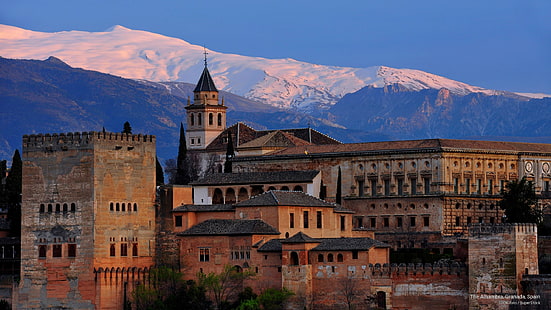 Alhambra, Granada, Espanha, Arquitetura, HD papel de parede HD wallpaper