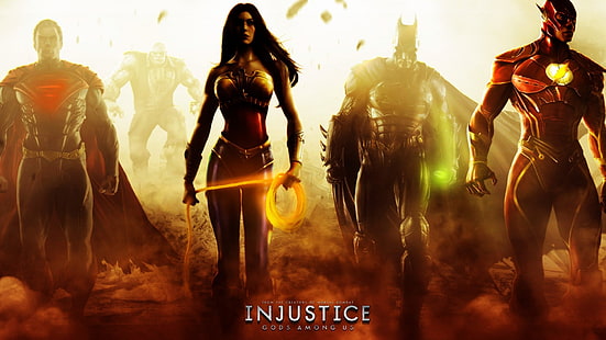 Affiche du film Injustice, Ligue de la justice, Superman, Flash, Batman, Wonder Woman, jeux vidéo, Injustice Dieu parmi nous, Fond d'écran HD HD wallpaper