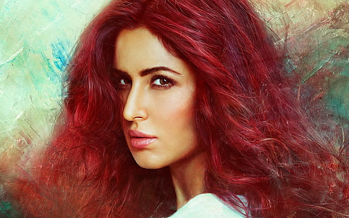 Katrina Kaif As Firdaus In Fitoor, woman face portrait painting, Female Celebrities, Movies, bollywood, katrina kaif, 2015, HD wallpaper HD wallpaper