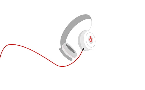 white Beats av Dr. Dre hörlurar illustration, Beats, hörlurar, minimalism, HD tapet HD wallpaper