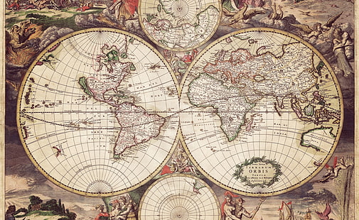 Ancienne carte de la terre, peinture de carte du monde Mappe Monde, voyage, cartes, carte de la terre, ancienne carte de la terre, Fond d'écran HD HD wallpaper