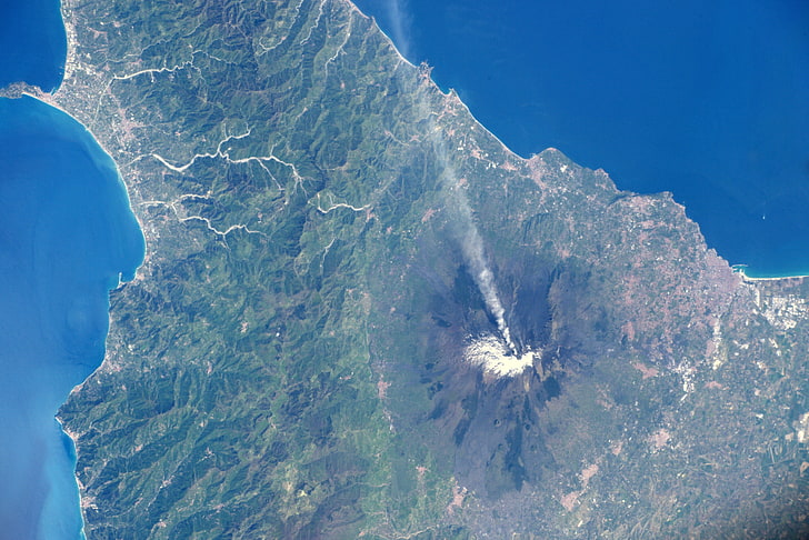 Space, Italy, Etna, Sicily, volcano, HD wallpaper