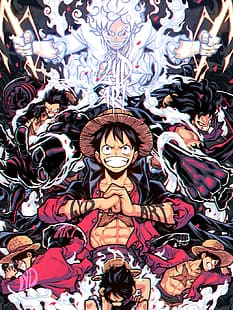  Monkey D. Luffy, MCLO, mclloyd_lydart, One Piece, gear 4th, gear 2nd, Gear 5th, HD wallpaper HD wallpaper
