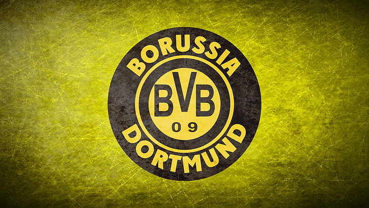 черно-желтый логотип Borussia Dortmund, Borussia Dortmund, Германия, спорт, футбол, футбольные клубы, HD обои