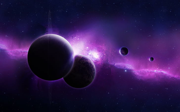 Фиолетовая вселенная, фиолетовый, вселенная, цифровая вселенная, HD обои