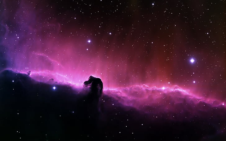 pink aurora borealis, Horsehead Nebula, HD, HD wallpaper