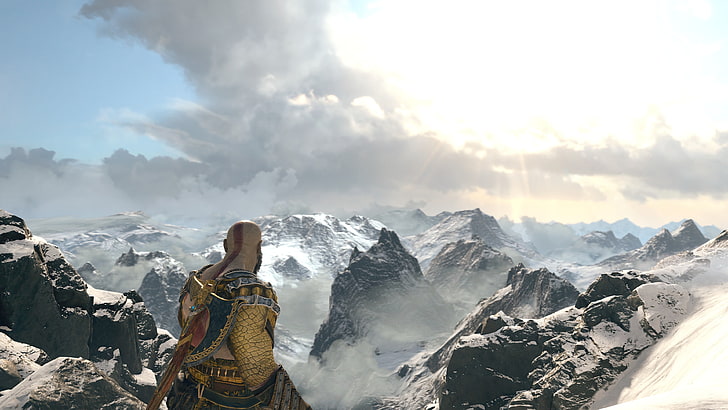 God of War, Kratos, PlayStation 4, скандинавска митология, God of War (2018), HD тапет