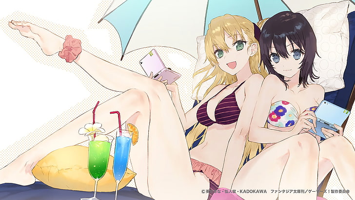 Anime, Gamers!, Chiaki Hoshinomori, Karen Tendou, HD wallpaper