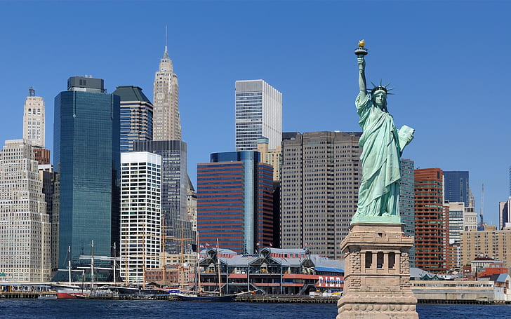 Estátua da liberdade em Nova York 07853, HD papel de parede