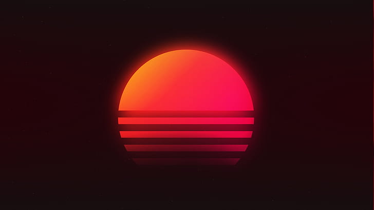 The sun, Music, Star, Background, Neon, 80's, Synth, Retrowave, Synthwave, New Retro Wave, Futuresynth, Sintav, Retrouve, Outrun, HD wallpaper