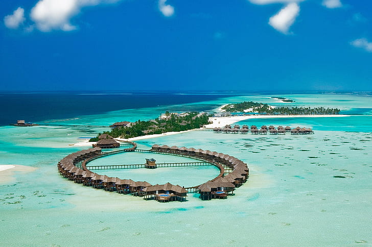 Maldives hotel, Ocean, Maldives hotel, s, Fond d'écran HD