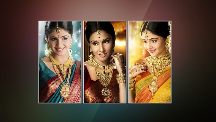 Wanita, Saree, gaya India, Tradisional, Wallpaper HD