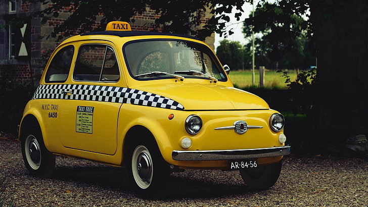 Fiat, Fiat 500, Taxi, HD wallpaper