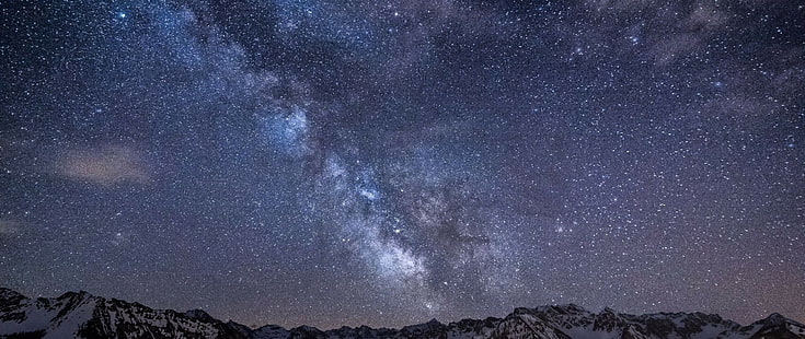 landscape, sky, skyscape, stars, Milky Way, starry night, HD wallpaper HD wallpaper