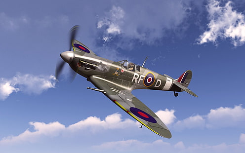 เครื่องบินทหาร Supermarine Spitfire เครื่องบิน, วอลล์เปเปอร์ HD HD wallpaper