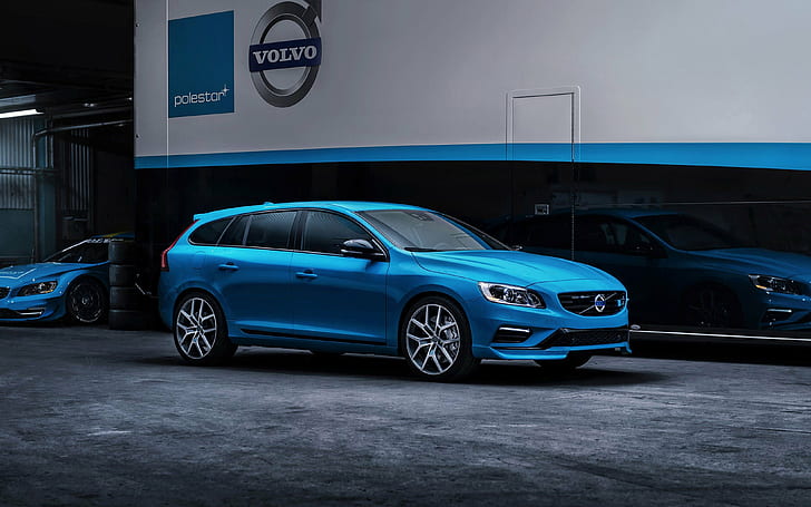 2014, 4000x2500, blue, car, polestar, v60, vehicle, volvo, HD wallpaper