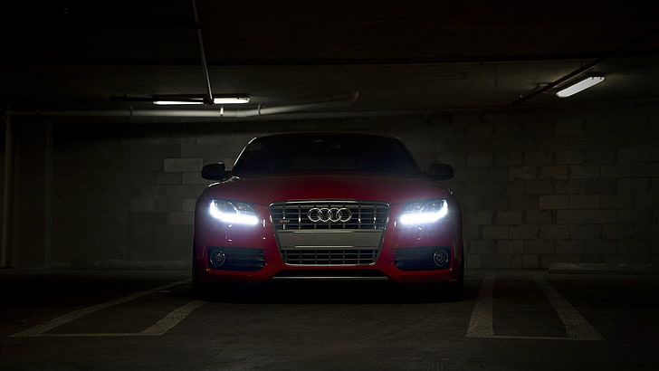 röd Audi-bil, Audi, HD tapet