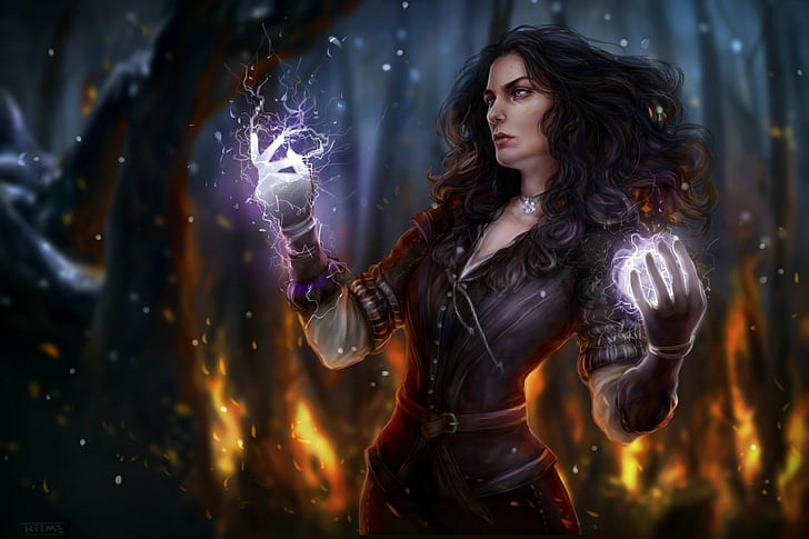 The Witcher, The Witcher 3: Wild Hunt, Black Hair, Girl, Magic, Witch, Woman, Yennefer of Vengerberg, วอลล์เปเปอร์ HD