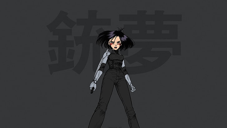 Yukito Kishiro, Anjo de Batalha Alita, GUNNM, Gally, Alita, cabelo curto, arma, cyborg, guerreiro, meninas anime, anime, mangá, HD papel de parede