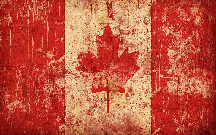 Flagge, Kanada, Grunge, HD-Hintergrundbild