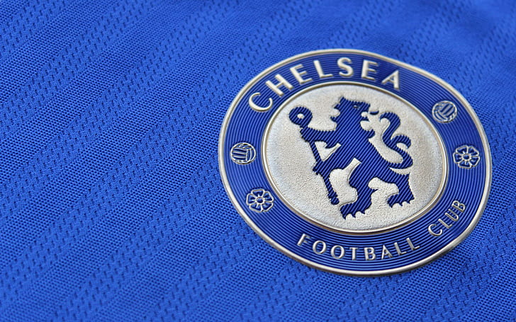 Chelsea FC-logotyp, blått och vitt Chelsea fotbollsklubbmärke, sport, 2560x1600, fotboll, fotboll, chelsea fc, HD tapet