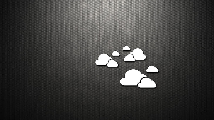 fondo de pantalla de nube blanca, minimalismo, nubes, arte digital, monocromo, textura, Fondo de pantalla HD