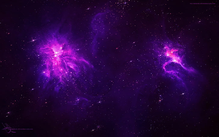 galaxia, púrpura, espacio, estrellas, TylerCreatesWorlds, Fondo de pantalla HD