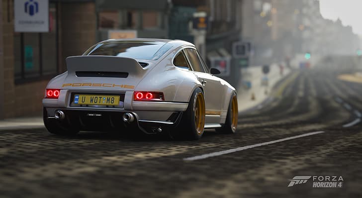 Forza Horizon 4, video game, mobil, screen shot, Stance, tuning, Porsche 911 Singer, Wallpaper HD