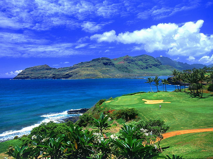 Golf Hawaii, hawaii, golf, HD wallpaper