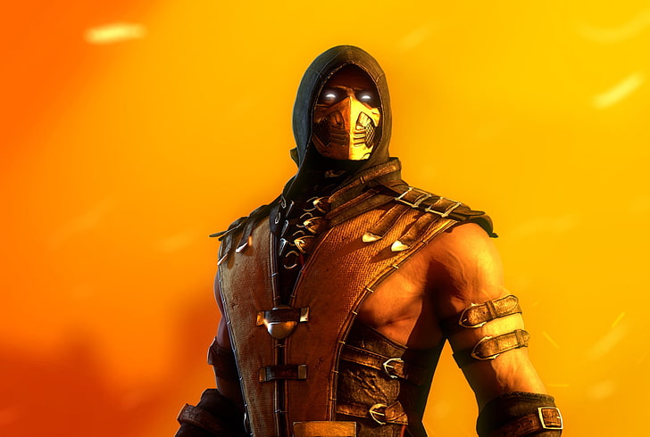 วอลล์เปเปอร์ดิจิตอล Mortal Kombat Scorpion นักสู้แมงป่องนินจานรก Mortal Kombat x, วอลล์เปเปอร์ HD