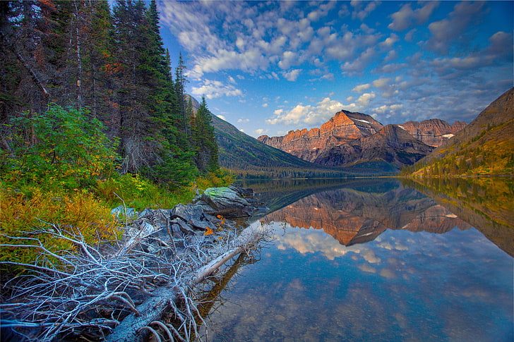 4K, Montana, Lake Josephine, Glacier National Park, HD wallpaper