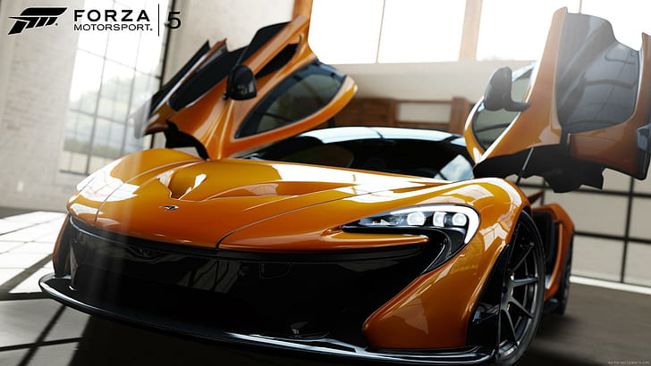 Żółty McLaren P1, żółty samochód sportowy, samochód, mclaren, Forza, motorsport, transport, Tapety HD