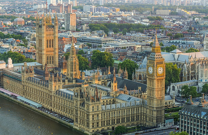 Westminster Palace, United Kingdom, london, england, buildings, river, HD wallpaper