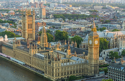 Palais de Westminster, Royaume-Uni, Londres, Angleterre, bâtiments, rivière, Fond d'écran HD HD wallpaper