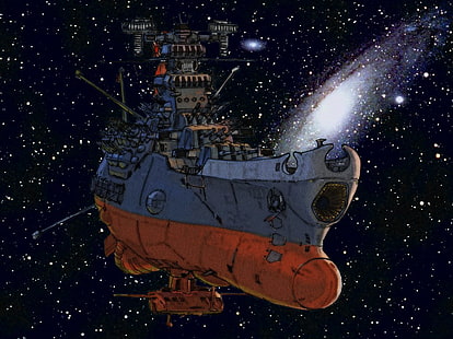 Anime, Space Battleship Yamato, Battleship, Futuristic, Sci Fi, Spaceship, Warship, HD wallpaper HD wallpaper