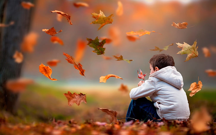 Emptiness Boy, felpa con cappuccio grigia da ragazzo, Baby,, cute, autumn, boy, sadness, Sfondo HD