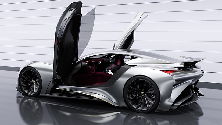 черен и сив спортен автомобил, Infiniti Vision GT, концептуални автомобили, автомобил, HD тапет