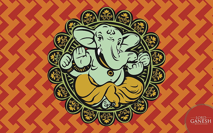 행복 Ganesh Chaturthi는, 코끼리 그림, 축제 / 휴일, 신, 축제, 휴일, Ganesh Chaturthi를 기원합니다, HD 배경 화면