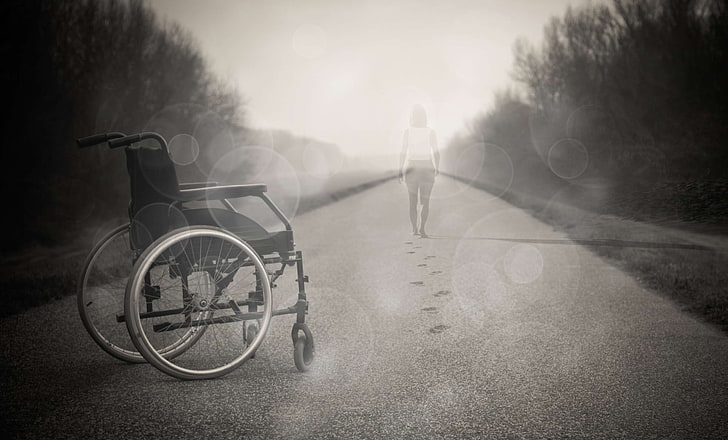 Дом, вдохновение, ходьба, инвалидная коляска, HD обои