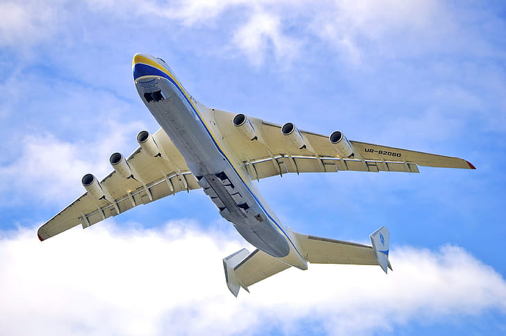 The sky, Clouds, The plane, Wings, Engines, Dream, Ukraine, Mriya, The an-225, Airlines, Soviet, Landing, The rise, Cargo, Antonov 225, Antonov, Huge, Flies, Cossack, Ан225, Chassis, Transport, 225, The view from below, Bottom, Antonov Airlines, O. K. Antonov, The fuselage, Soviet Transport Jet Aircraft, Transport Aircraft, The an-225 in flight, Soviet Transport Aircraft, Tolmachev, The biggest, Balabuev, Soviet Aircraft, In flight, HD wallpaper