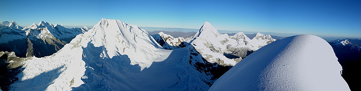 paisaje, montañas, nieve, pantalla múltiple, Fondo de pantalla HD