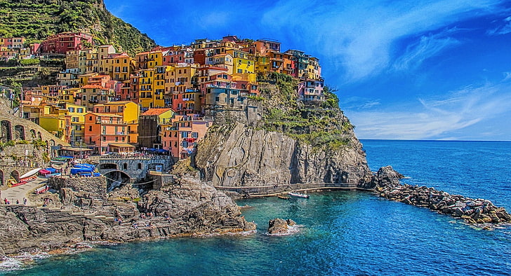 przyroda, wakacje, niebo, Włochy, Cinque Terre, Tapety HD