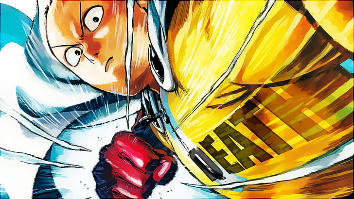 anime saitama genos one punch man, HD wallpaper