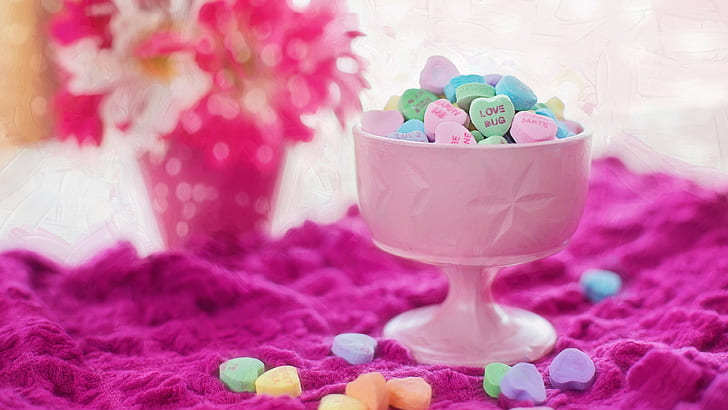 candy, Bowl, Bright, Background 4K Ultra HD, Download 3840x2160, HD wallpaper