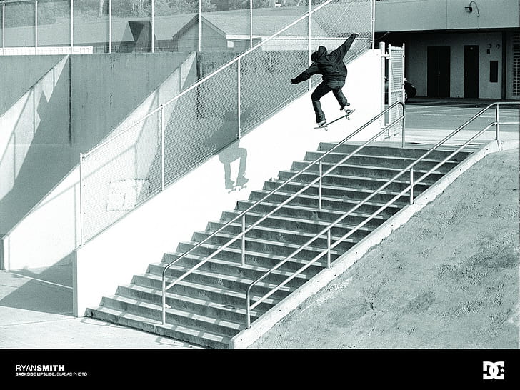 Ryan smith, Jump, Skateboard, Ladder, Steps, Trick, HD wallpaper