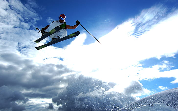 Esquí realmente extremo, nieve, deportista, Fondo de pantalla HD