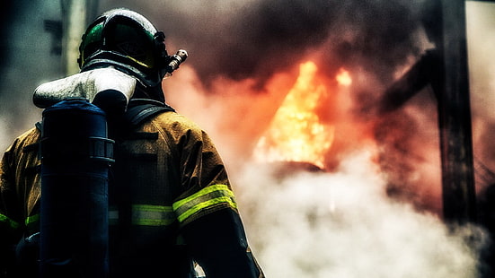 Ogień, człowiek, strażak, Tapety HD HD wallpaper