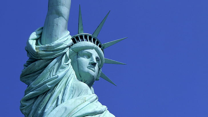 Patung Liberty Blue Statue HD, digital / karya seni, biru, patung, kebebasan, Wallpaper HD