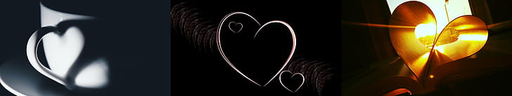 amour قلب الحب مراقب متعدد الشاشة ثلاثية، خلفية HD