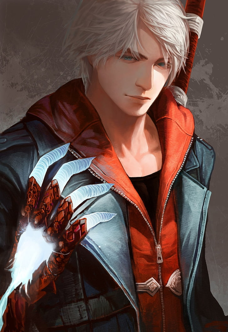 male fictional character with long sword wallpaper, Devil May Cry, Nero (character), Devil May Cry 4, HD wallpaper